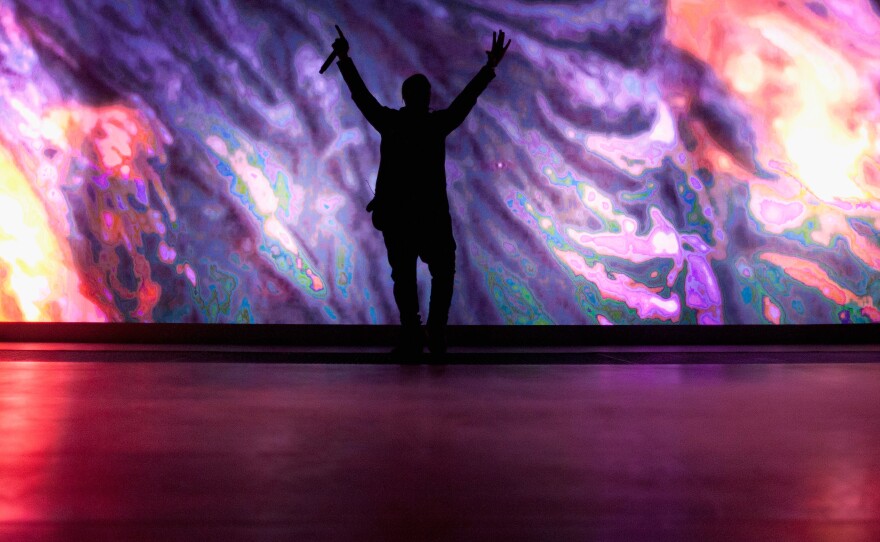 Kanye West performing in New York City, 2012