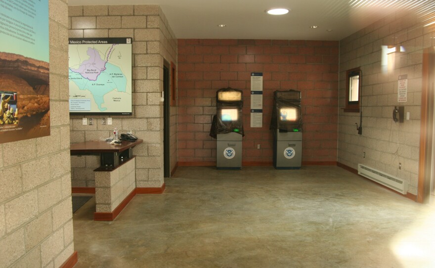 People crossing into Texas from Boquillas, Mexico will have their passports scanned at these machines. Agents in El Paso, Texas will communicate with visitors by phone.