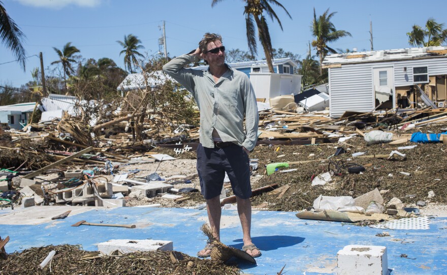 Bill Quinn stands where his home once sat in Sea Breeze Mobile Home Community on Tuesday. The home was passed down three generations and had an ocean view.
