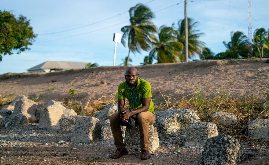 Climate expert Seon Hamer, a lecturer at the University of Guyana, is familiar with the scientific data showing Guyana's rapid sea level rise. He's also seen it firsthand. When he fished along the seawall as a boy, it was rare for high tides to spill over the wall. Now it's a much more frequent event.