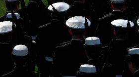 Midshipmen parade at the U.S. Naval Academy. The debate over whether gays should be able to openly serve in the U.S. military is headed toward a crucial Senate committee vote this week.