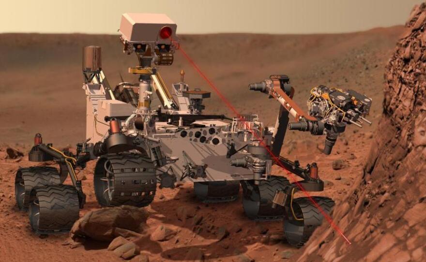The compact car-sized Mars Science Laboratory is due to land on the red planet on Aug. 6, 2012. It is equipped with a suite of instruments to study rocks and soils, and take other measurements.