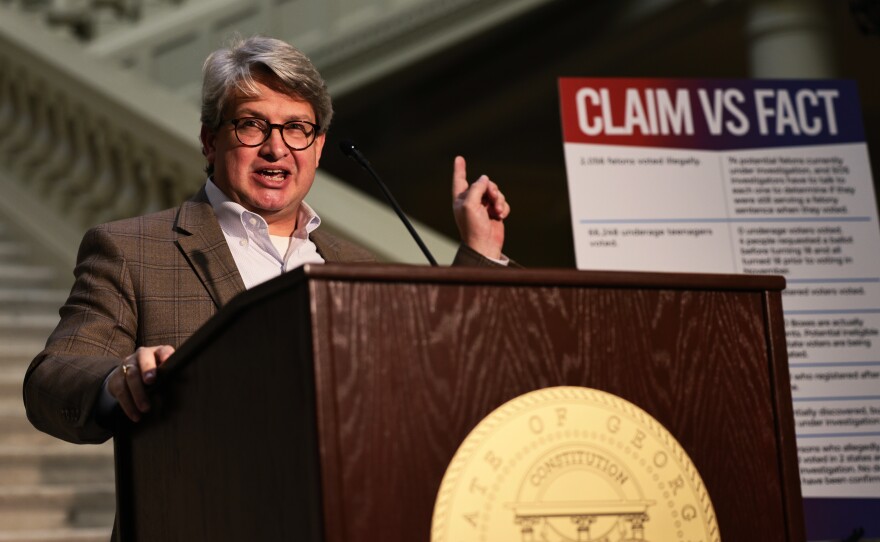 Gabriel Sterling, Georgia's Voting System Implementation manager, fact checks President Trump's claims about voting at a press conference Monday.
