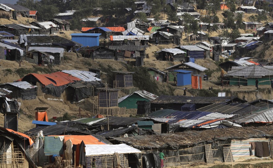 Tents are seen in the Kutupalong refugee camp in Bangladesh where Rohingya Muslims live, after crossing over from Myanmar into Bangladesh. More than 620,000 Rohingya have fled Rakhine for neighbouring Bangladesh since late August 2017.