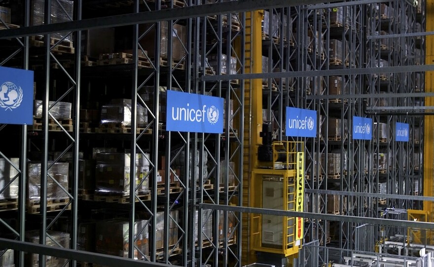 UNICEF said Monday it plans to stockpile 520 million syringes in its warehouses in preparation for an eventual COVID-19 vaccine. This warehouse in Copenhagen, Denmark is part of the agency's infrastructure to deliver medical supplies around the world.