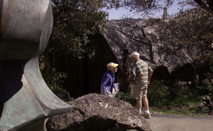 James and Anne Hubbell talk on their Julian property, April 11, 2017.