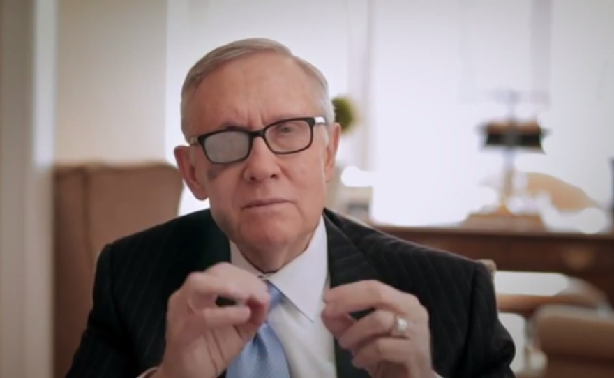 A screenshot from a video of Sen. Harry Reid announcing that he won't seek re-election next year, March 27, 2015.