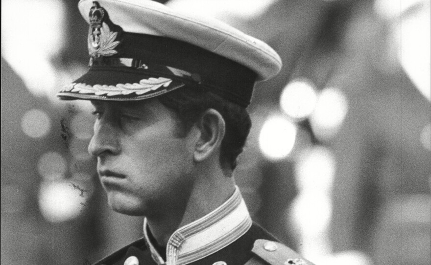 Earl Mountbatten funeral. Prince Charles, The Prince of Wales in Abbey. Earl Mountbatten was killed when his boat Shadow V was blown up by IRA half a mile out of Mullaghmore Harbour, Ireland.