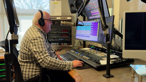 KSDS DJ Gary Beck is shown in the station's on-air studio on December 29, 2025.