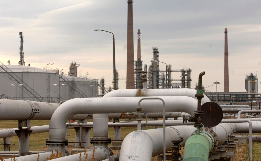 FILE - A general view of a pumping station at the end of the Druzhba oil pipeline in the east German refinery PCK in Schwedt, Jan. 10, 2007.