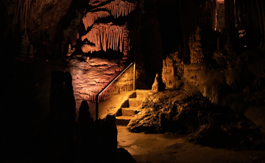 Stairs made by the CCC in the caverns at Lewis and Clark Caverns State Park in Montana.