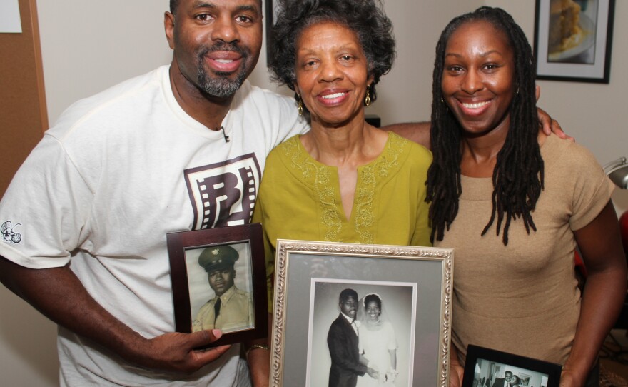 Filmmaker Byron Hurt's documentary was inspired in part by the death of his father. He's shown with his mother, Frances Hurt (center), and sister, Taundra Hurt.
