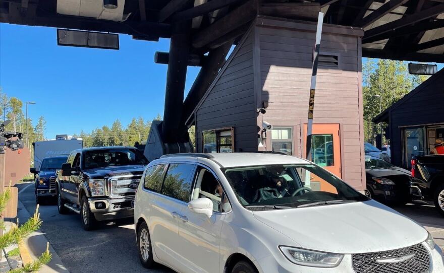 Yellowstone National Park's west entrance on Wednesday.