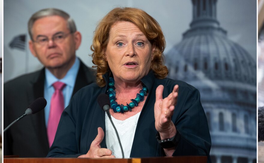 (Left to right) Sen. Joe Donnelly of Indiana; Sen. Heidi Heitkamp of North Dakota; Sen. Joe Manchin of West Virginia.