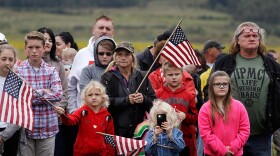 Audience members attend the September 11th Flight 93 Memorial Service, Tuesday, Sept. 11, 2018, in Shanksville, Pa