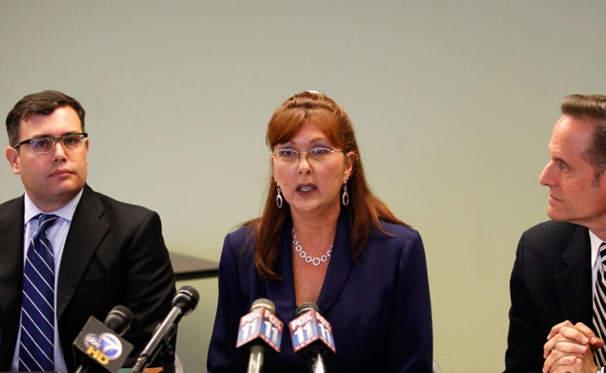 Last month, former adult film star Diana Grandmason and officials from the AIDS Healthcare Foundation announced a lawsuit against Adult Industry Medical Health Care Foundation, or AIM, a Los Angeles-area HIV testing clinic funded by and serving the adult film industry. Grandmason and another former adult film actress, Bess Garren — who is also her daughter — are suing because they say the release forms actors are required to sign at the clinic are too broad.