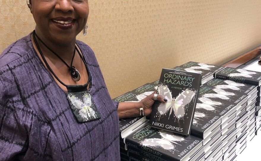 Grimes promoting her 2019 memoir <em>Ordinary Hazards</em> at the New England Independent Booksellers Association.