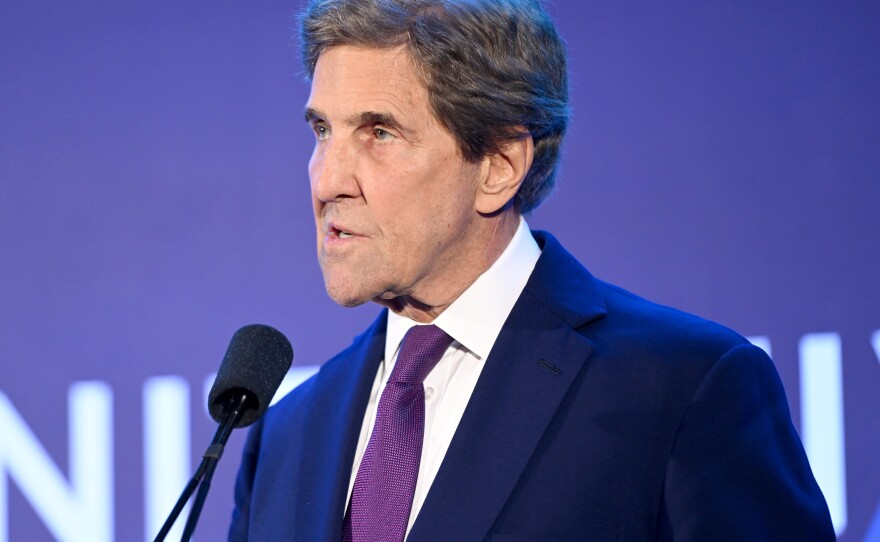 U.S. climate envoy John Kerry speaks onstage during the Clinton Global Initiative September 2023 Meeting at New York Hilton Midtown on Sept. 19.