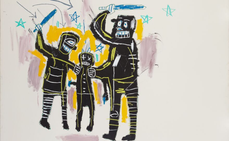 Basquiat's 1983 painting <em>Jailbirds</em>.
