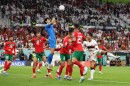 Yassine Bounou of Morocco makes a save during the the World Cup quarterfinal between Morocco and Portugal. Goalkeepers have powered the final four teams left in the tournament.