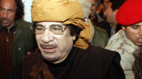Libyan leader Moammar Gadhafi arrives at  the Rixos hotel in the capital Tripoli on March 8.