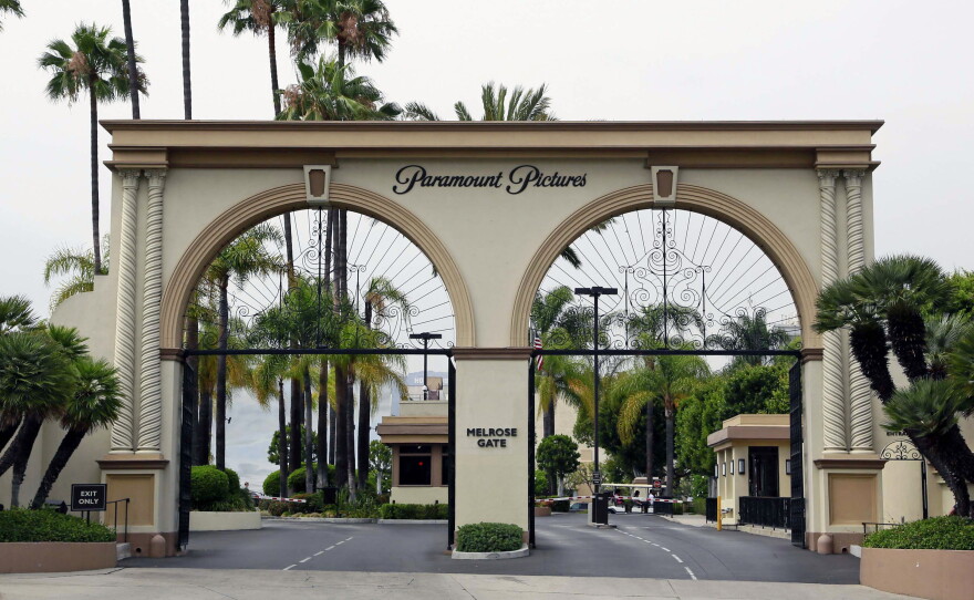The main gate to Paramount Studios is seen on Melrose Avenue, July 8, 2015, in Los Angeles.