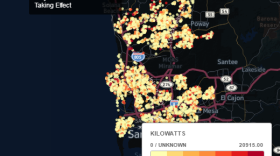 A map of solar permits issued in San Diego, created using data from San Diego's new Open Data Portal.
