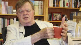 In this July 26, 2017 photo, "A Prairie Home Companion" creator and former host Garrison Keillor talks at his St. Paul, Minn., office.
