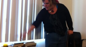 Amanda Davis gives a tour of the studio she shares with her fiance. 