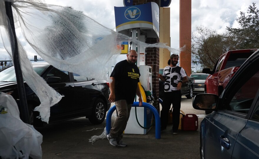 Customers in Laplace, La., learn that a station has ran out of gas after waiting in line for more than an hour on August 30. Hurricane Ida made landfall southwest of New Orleans on August 29, as a category 4 storm.