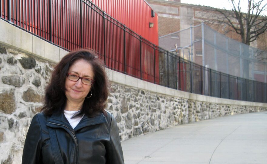 Julianne Polito has been sent repeatedly to the "rubber room" on accusations of corporal punishment. She stands outside the trailers that serve as the rubber rooms in Manhattan.
