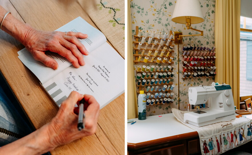 Martin's craft room in her home, where she's sewn clothing for the children and grandchildren of her friends for years.