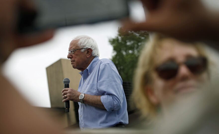 Democratic presidential candidate Sen. Bernie Sanders, seen at the Iowa State Fair on Sunday, has lashed out at <em>The Washington Post </em>over coverage of his presidential campaign.