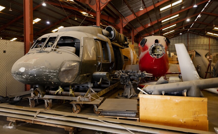 This helicopter at Beachwood Services, originally used in <em>Black Hawk Down,</em> has<em> </em>been repurposed in <em>Terminator 4</em>, <em>Suicide Squad </em>and <em>The A Team, </em>among other movies and TV shows.