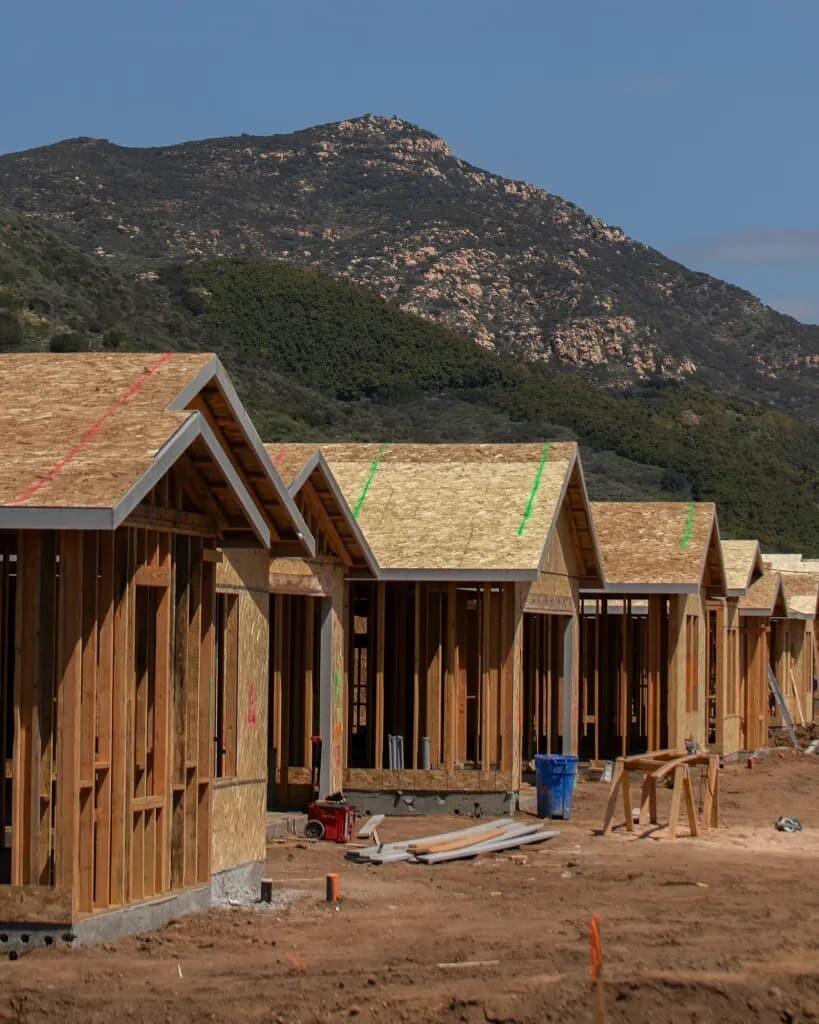 Homes under construction in the Dixon Trail neighborhood of Escondido on April 24, 2025.