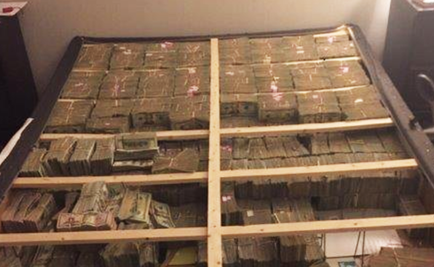 U.S. authorities seized approximately $20 million in cash hidden inside a box spring in apartment in Westborough, Mass., on Jan. 4.