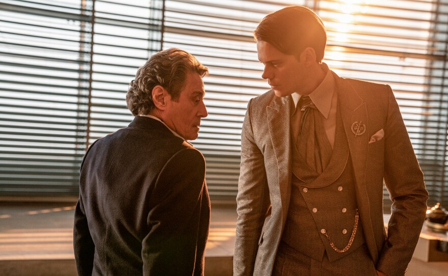 Ian McShane as Winston and Bill Skarsgård as Marquis in "John Wick: Chapter 4."