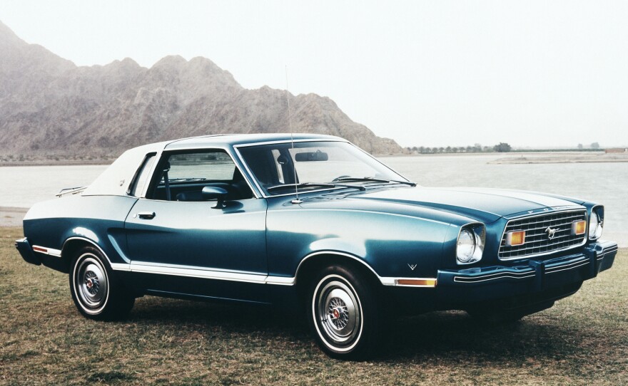 Seen here is a new 1976 Ford Mustang, part of the second generation of Mustangs that lasted from 1974 to 1978.