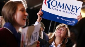 Romney supporters celebrate in Boston on Super Tuesday. Exit polls from Super Tuesday's GOP presidential contests suggest that front-runner Mitt Romney does best with women voters.