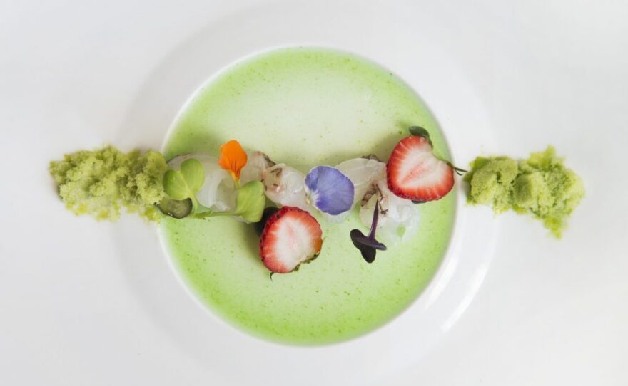 Halibut, cucumber ice and cucumber gelee: Nakayama's meals are a feast for the eyes and the palate.