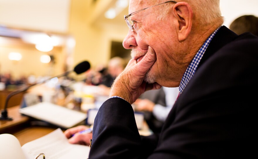 Risser listens during a committee meeting at the state Capitol. He has seen the Legislature change over the decades from a body made up exclusively of white men to one that includes women and minorities.