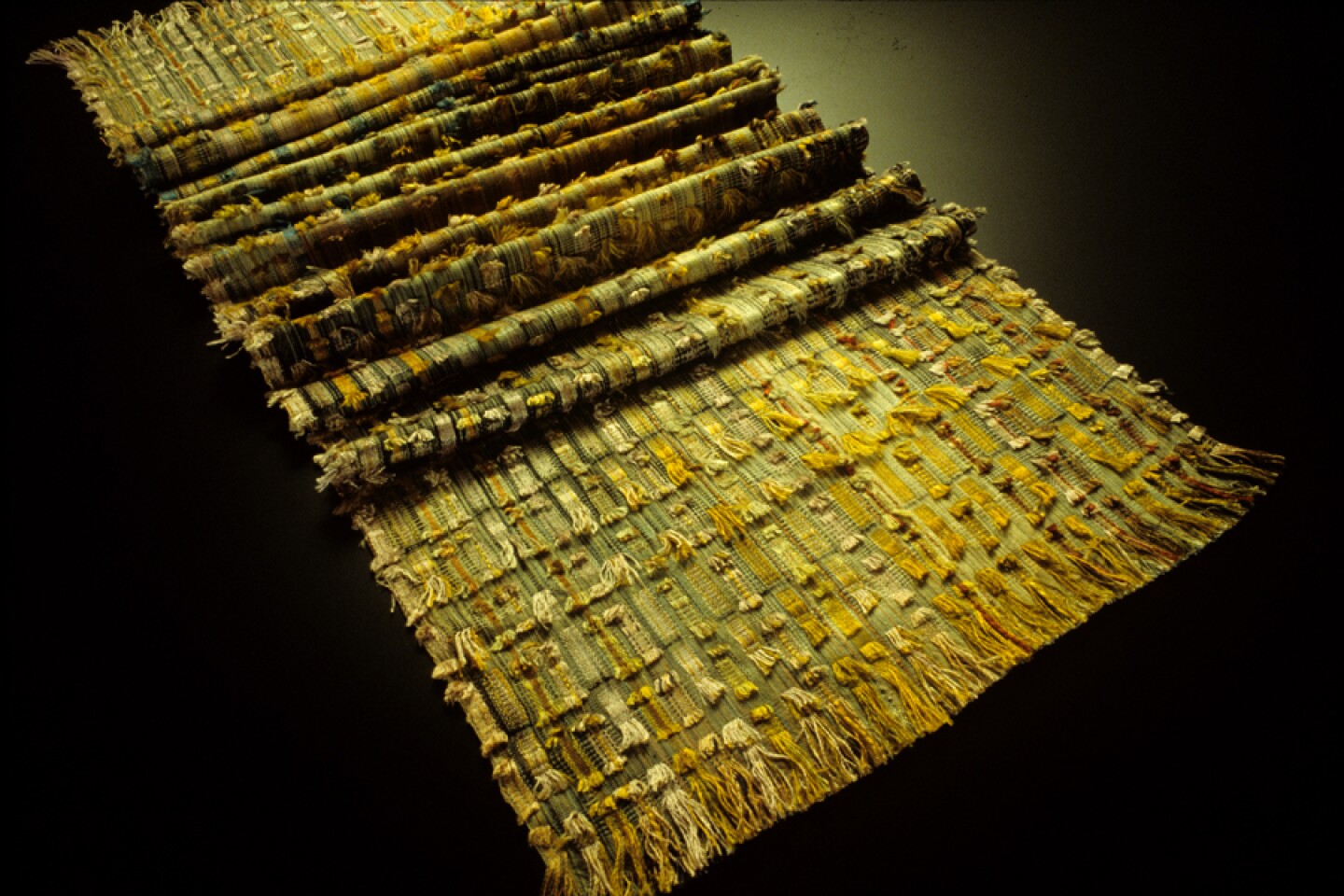 Handwoven dye patterned scarf by Randall Darwall and Brian Murphy.