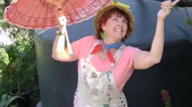 The Water Conservation Garden's education director, Pam Meisner, as Ms. Smarty-Plants.