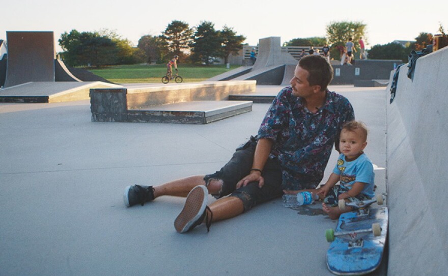 Zack spends time with his son Elliot at the skatepark.