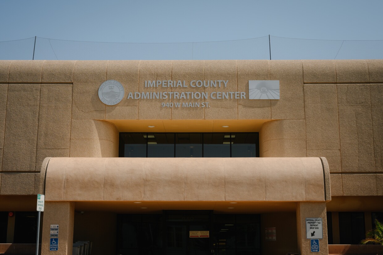 The Imperial County government offices in El Centro, California are pictured on July 16, 2025.