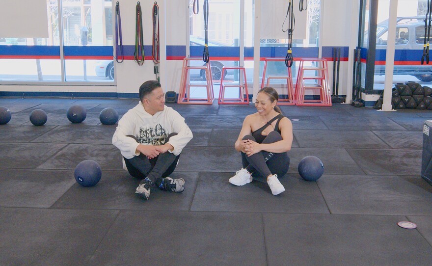 Jay Jay Maniquis and Kristel Dela Rosa, a stand-up comedian and fitness instructor