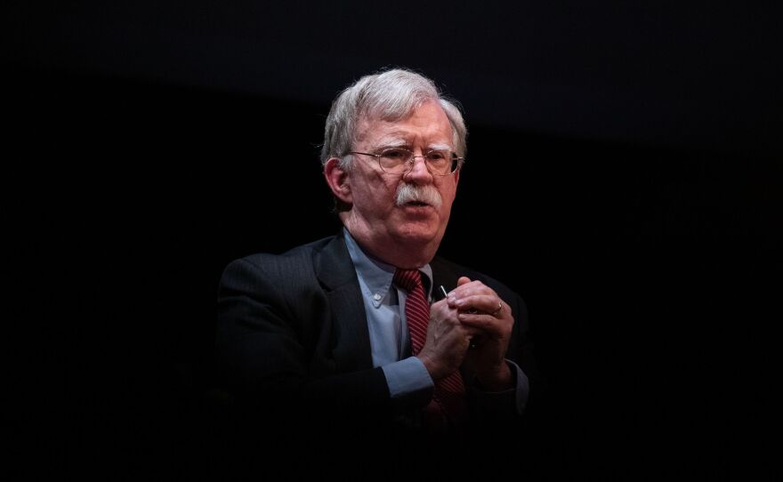 Former national security adviser John Bolton, here at a February event in North Carolina, is releasing a memoir with strong allegations of misconduct against President Trump. But Bolton's accusations are notable for the splash they aren't making.