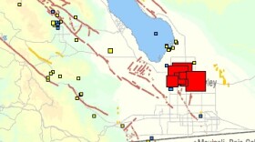 This USGS map shows the size and location of several moderate earthquakes that shook near Imperial Valley on Sunday, August 26, 2012.
