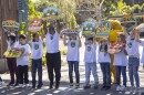 Children join the opening ceremony for the San Diego Zoo's new Wildlife Explorers Basecamp, San Diego, Calif, March 11, 2022