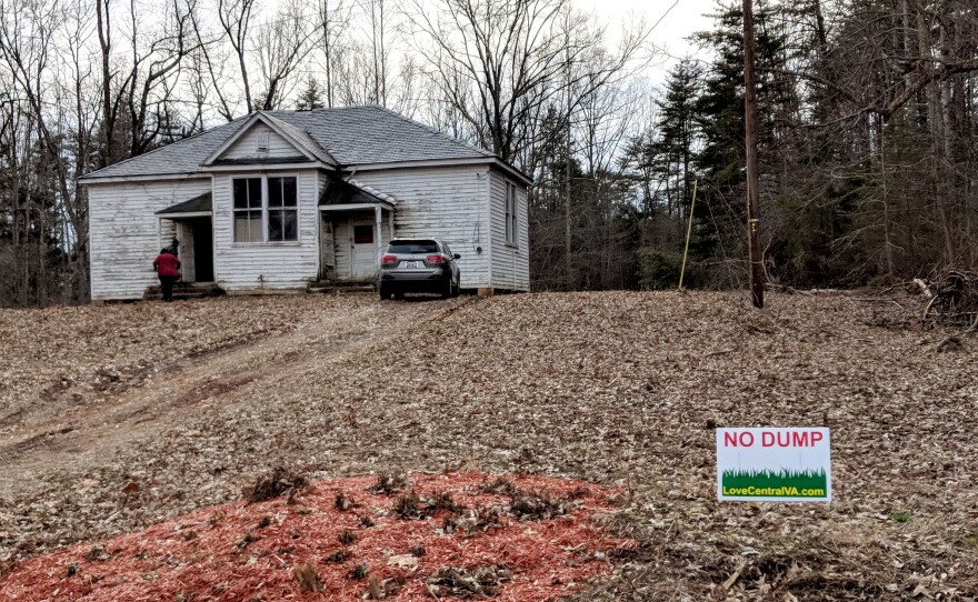 The Pine Grove schoolhouse is threatened by the expansion of a nearby landfill.